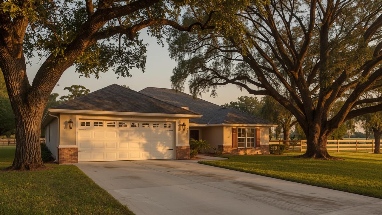 Garage door on a ranch-style home in Davie, FL