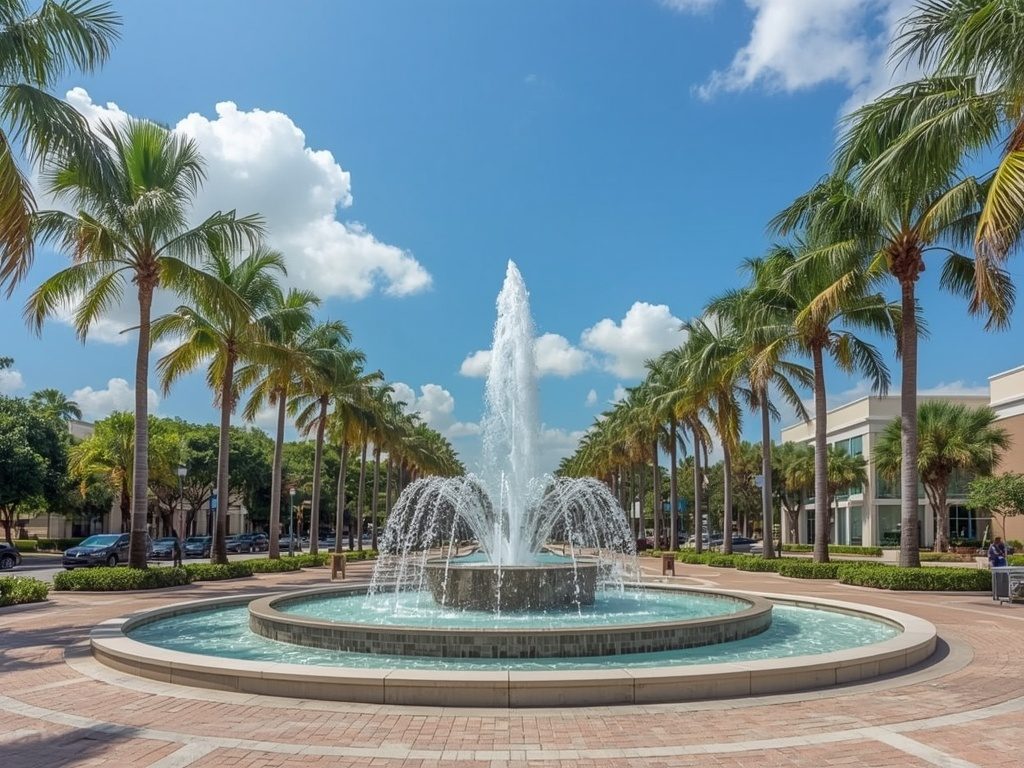 Young Circle park in downtown Hollywood, FL