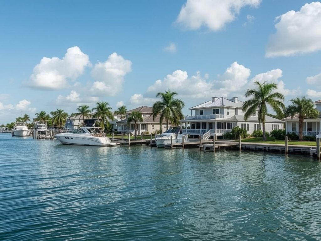 Canal-front waterfront homes in Lighthouse Point, FL