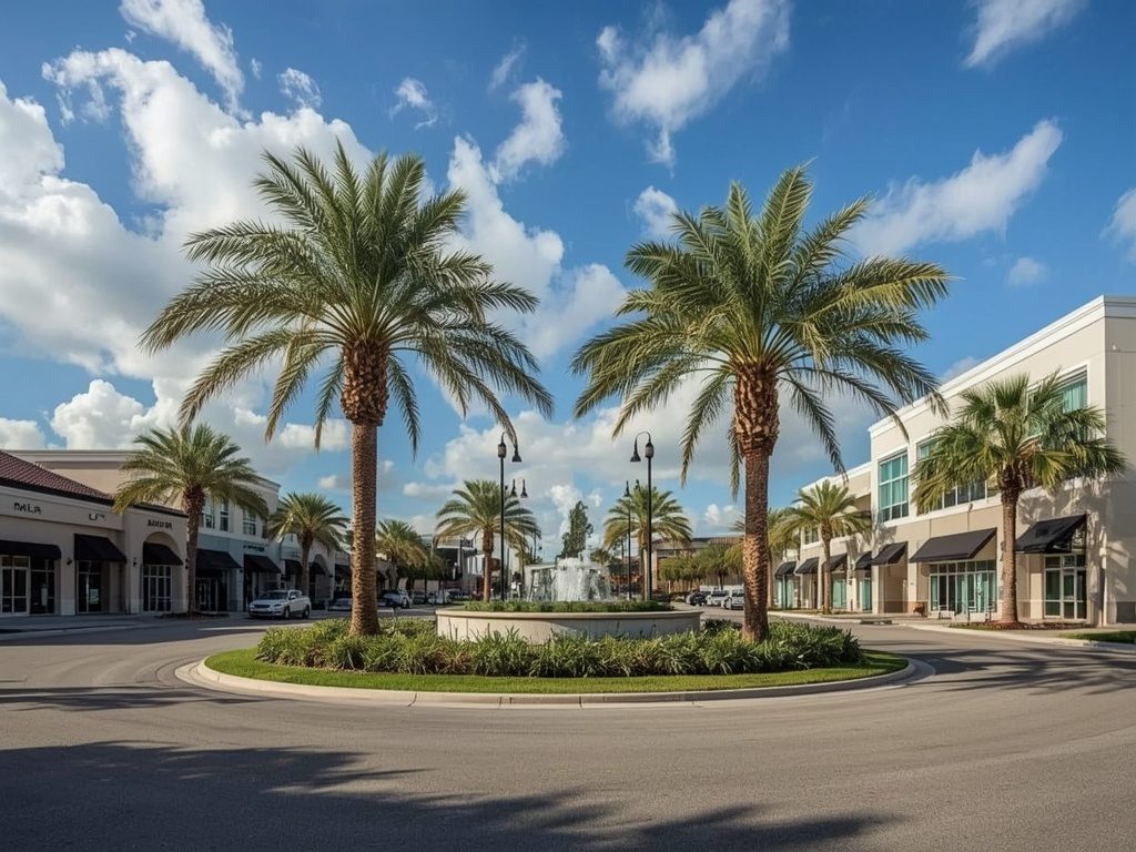 Modern town center in Miramar, FL