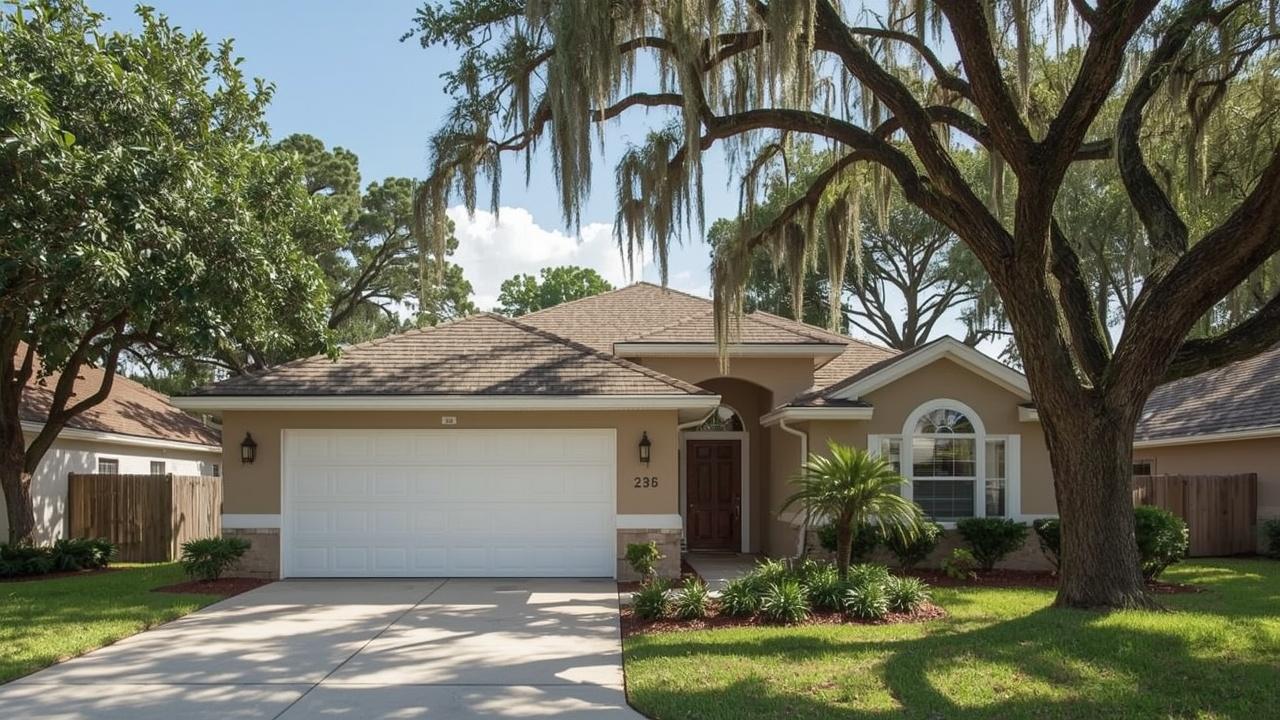 New garage door on a ranch home in West Park, FL