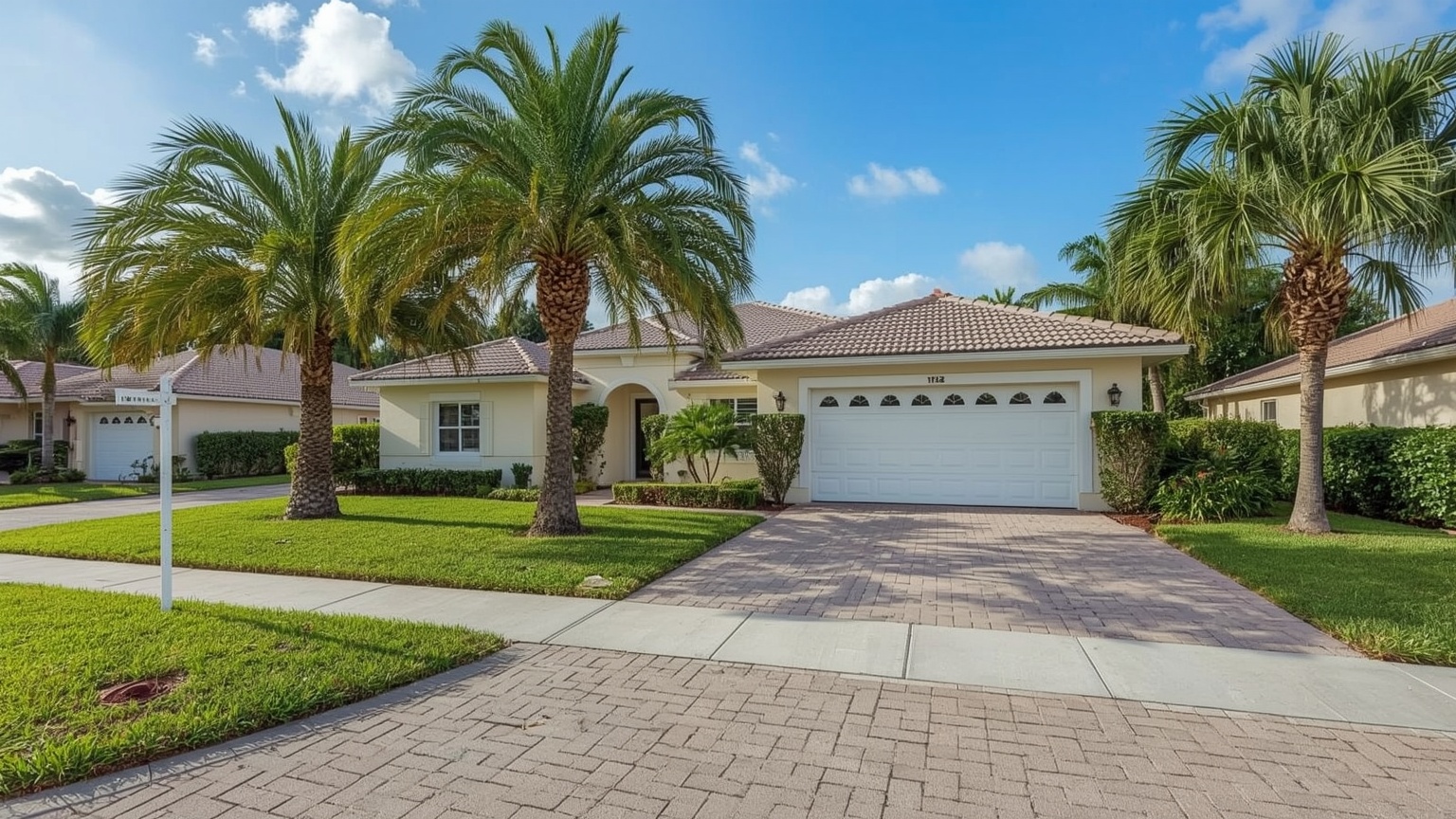 Single-family home in North Miami Beach FL with garage door