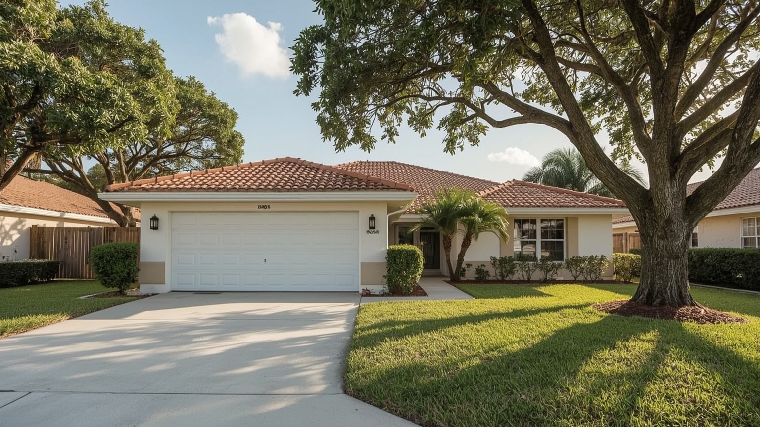 Single-family home in North Miami FL with two-car garage