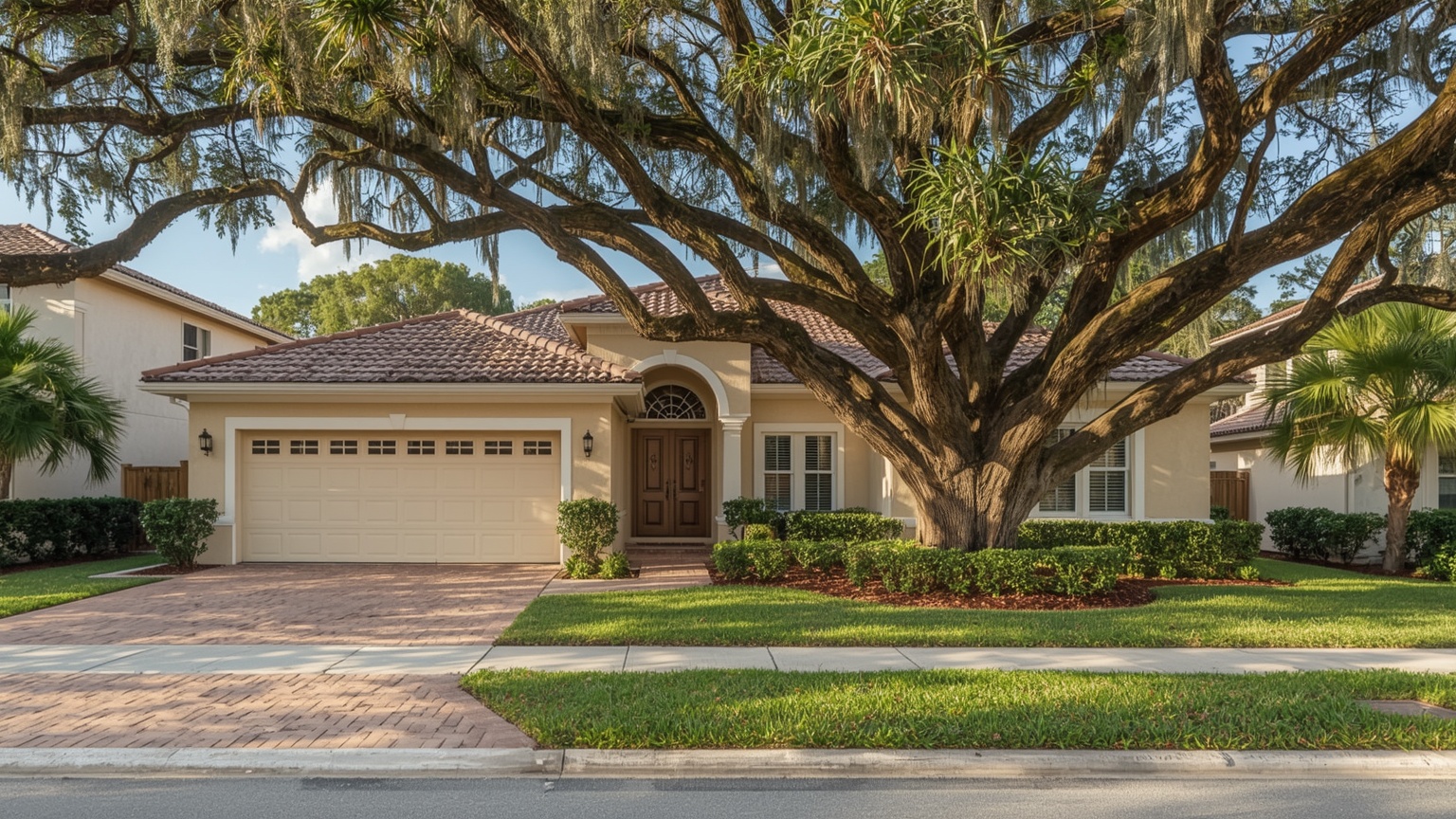 Single-family home in South Miami FL with attached garage